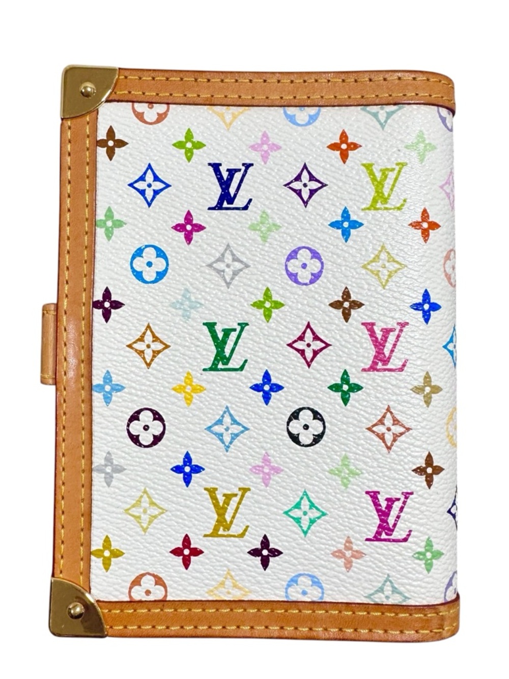 Louis Vuitton Murakami Multicolor White Leather Agenda PM w.Dust Bag & Stickers - Picture 3 of 16